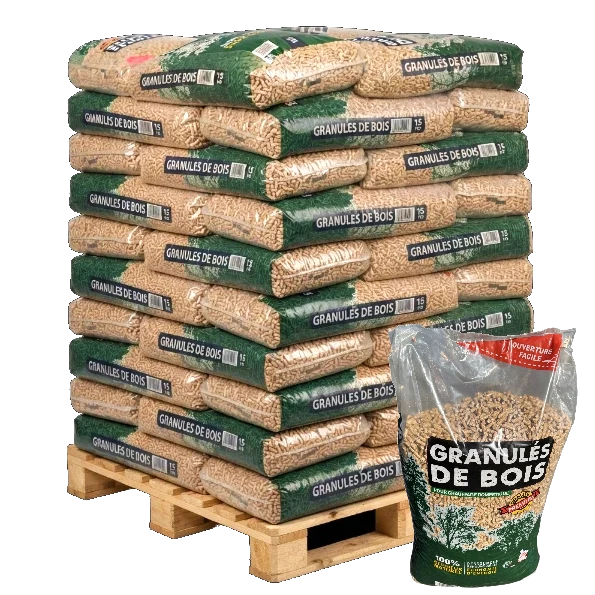Granulés de bois Premium ECO BOIS ÉNERGIE – Palette de 990 kg (66 sacs)
